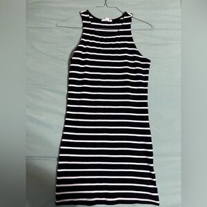 Forever 21 Black and White Striped Tank Mini Dress